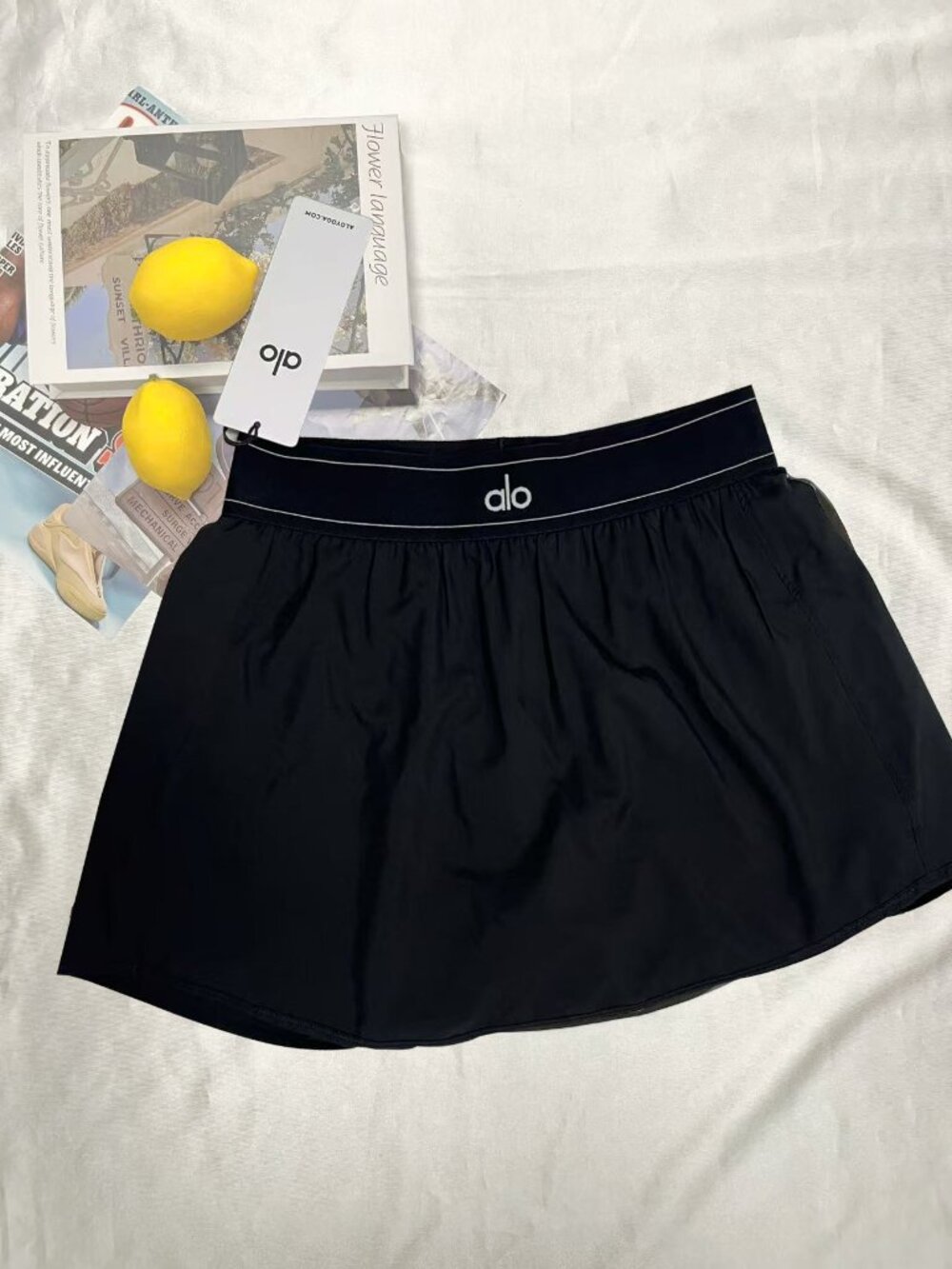 🍋 Alo Yoga Match Point Tennis Skirt Black XXS, NWT
